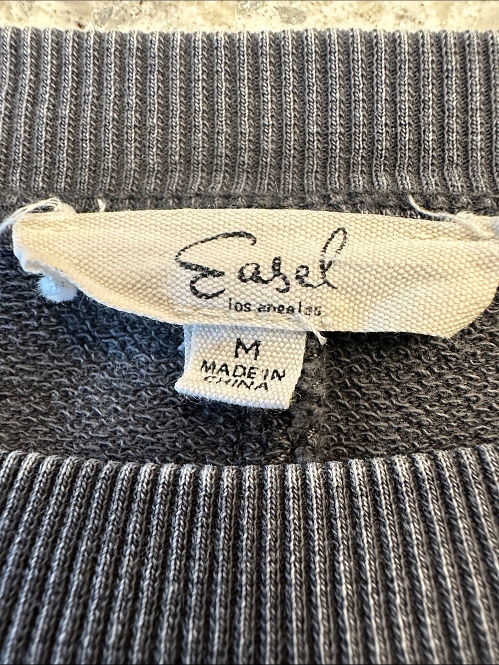 Easel Mineral Washed Cropped Pullover, Size Medium - Picture 2 of 6